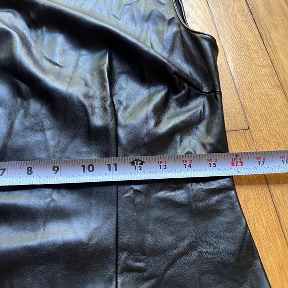 House Of Harlow 1960 Size L Vamp Black Faux Leather Sleeveless Slit Midi Dress - Picture 6 of 16